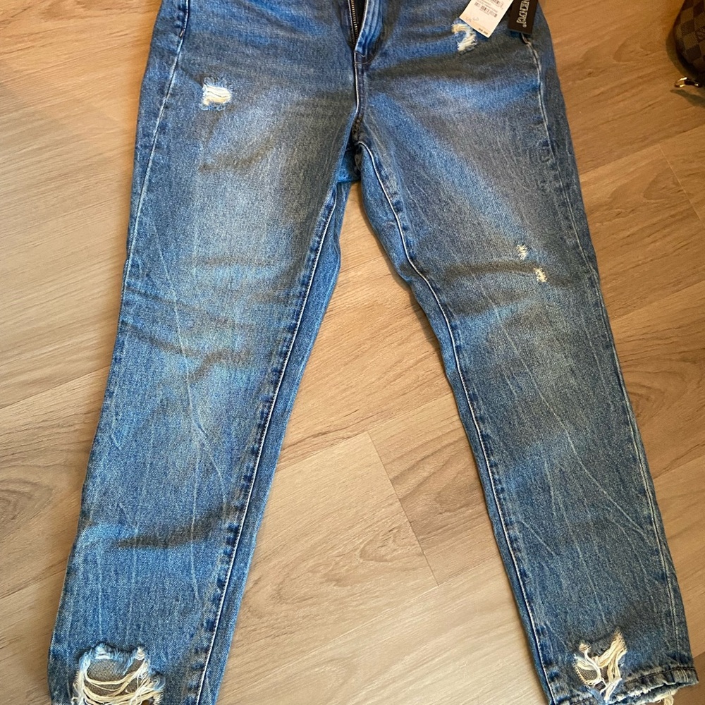 Madison Ripped Crop Straight Leg Jeans
